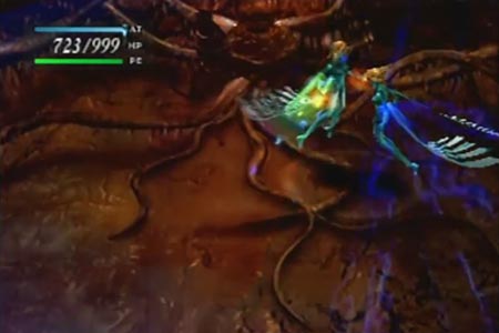 Aya is battling Melissa as the bonus boss during the ex game in parasite eve to gain the second bonus ending of the game.