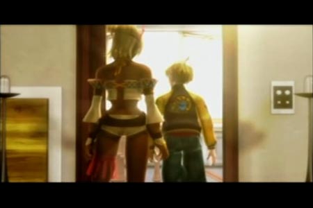 The final scene in the good ending of Shadow Hearts from the New World where Johny and Shania are leaving the detective agency together holding hands to go out on another missing pet case.