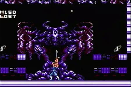 In this screenshot I am engaging Yugdegiral, the final boss of Strider on my no death long play of this original Nintendo cart. On the screen you can see the final boss as I encounter him.