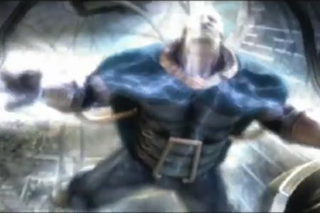 Xmen Legends 2 Rise of Apocalypse Ending screenshot showing a beaten Apocalypse losing control of his powers.