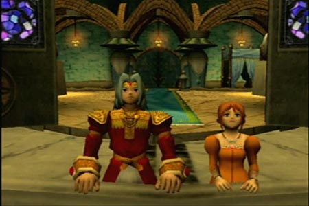 Dark Cloud Ending Scene with Seda and Sophia on the Balcony of the castle