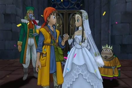 Screenshot from the second ending of Dragon Quest 8.  This is the one where your main character gets to marry princess Medea at the end after getting the argon ring.