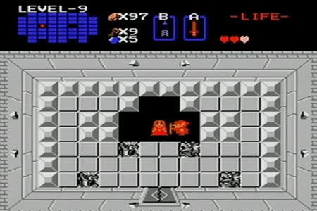 A red link is positioned next to the now freed princess in the room above gannon with only three hearts and a wooden sword shown